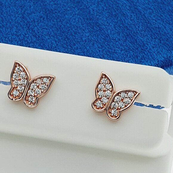 "14K Rose Gold Plated 925 Sterling Silver Earrings for Women/Girls, US44013 - Picture 6 of 11